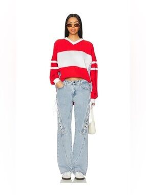 Free People Movement Rugby Ready Layer Top in Winterberry Combo- NWT L